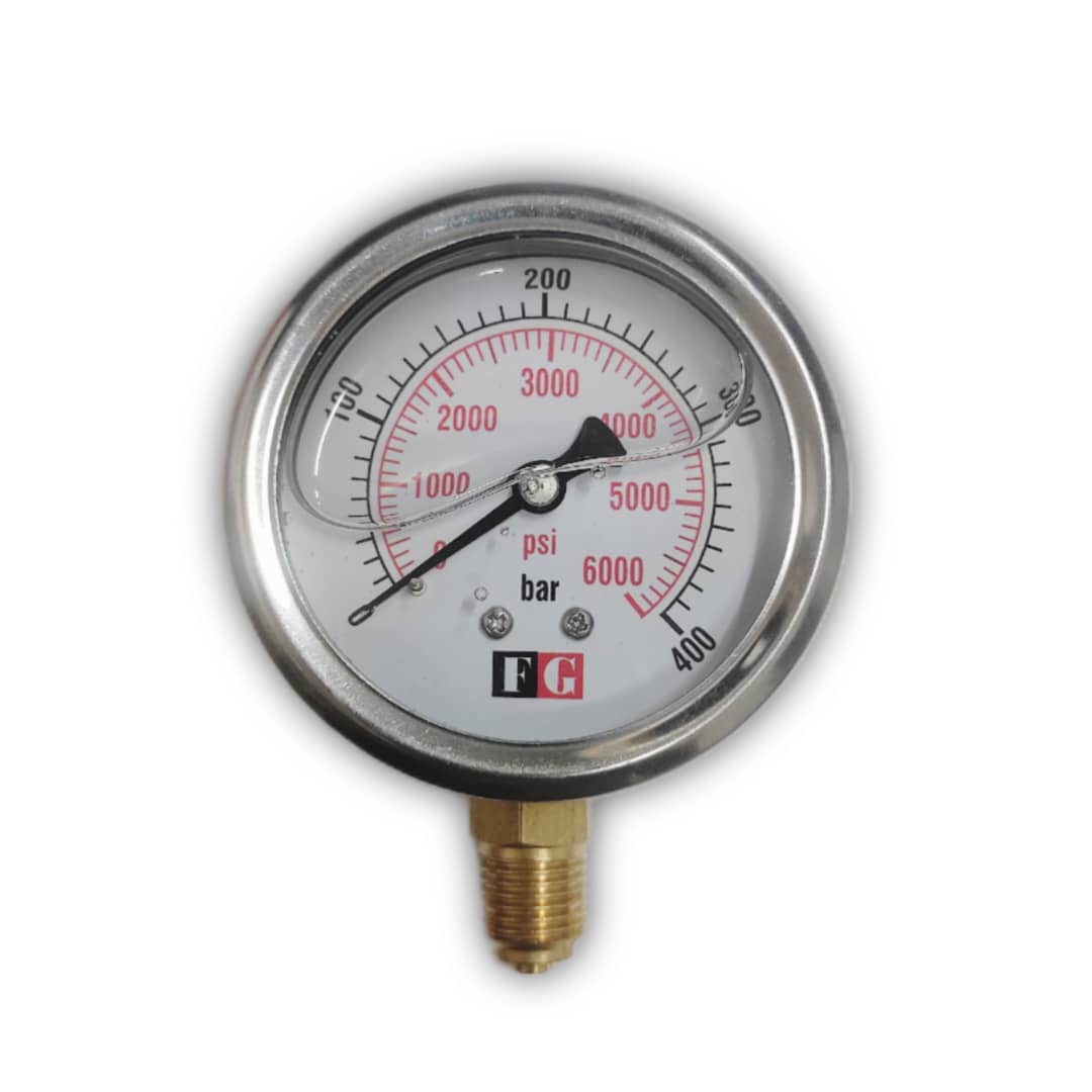 گیج(مانومتر) 400 0 بار صفحه 6 سانت 1/4 روغنی